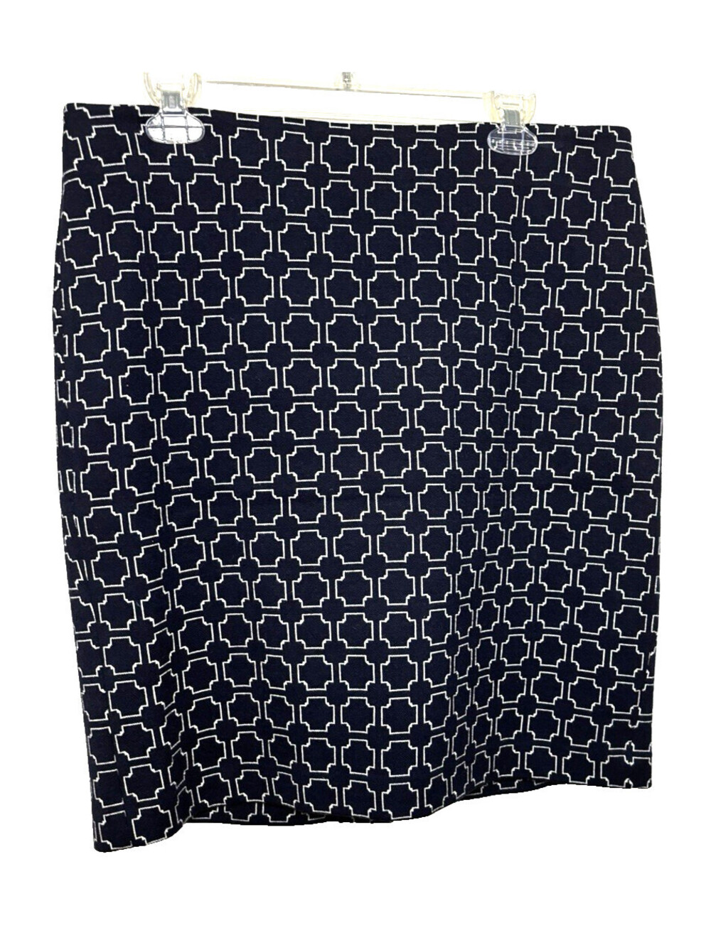 Talbots Blue White Square Print Mini Skirt Womens Size 12